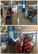 员工主动为旅客提供爱心服务和流动问讯。王楠摄 - 云南频道